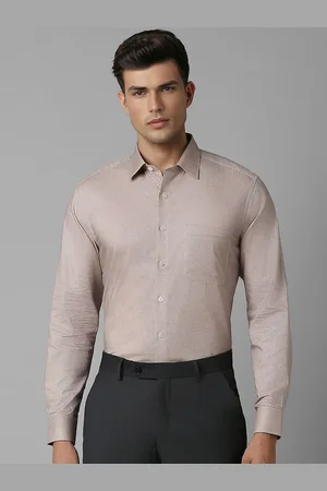Louis Philippe Men Spread Collar Micro Ditsy Printed Cotton Slim Fit Formal Shirt