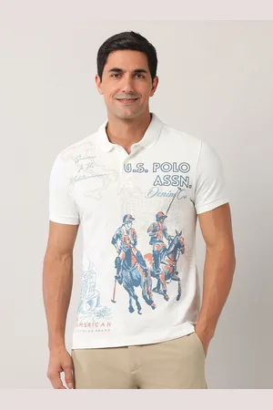 Ralph Lauren Men Graphic Printed Polo Collar Cotton Slim Fit T-shirt