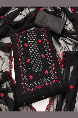 Lilots Ethnic Motifs Embroidered Sequinned Unstitched Dress Material