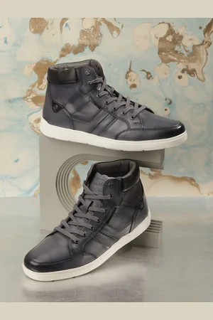 ID Men Round Toe Leather Sneakers