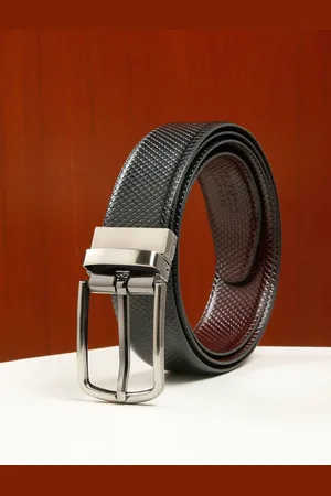 Teakwood Leathers Men Textured Leather Reversible Formal Belt