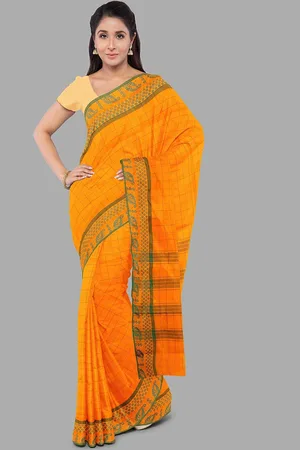 The Chennai Silks Checked Zari Pure Cotton Chettinad Saree