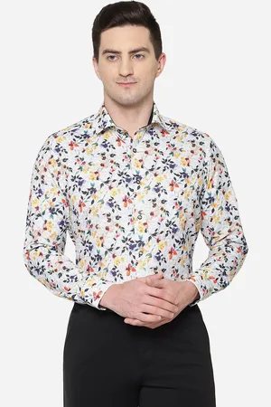 Greenfibre Men Slim Fit Floral Printed Cotton Formal Shirt