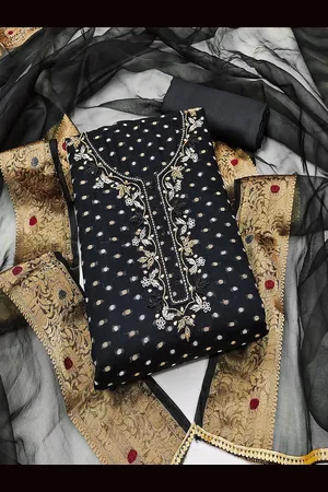 Lilots Ethnic Motifs Beads and Stones Unstitched Dress Material