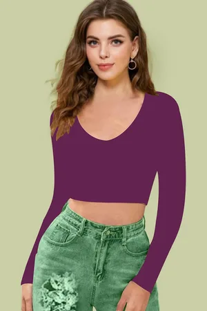 Dream Beauty Fashion Women V-Neck Fitted Crop Top