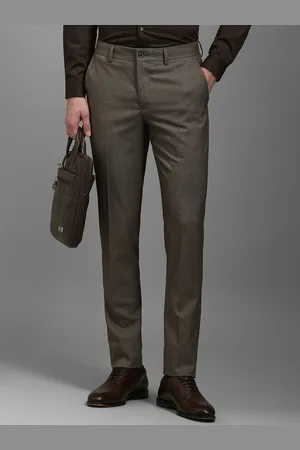 Louis Philippe Men Textured Slim Fit Trousers