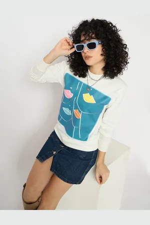 Mast & Harbour Women Graphic Printed Pullover Sweatshirt