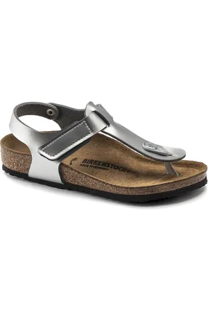 Birkenstock Kairo Hl Electric Metallic Silver Narrow Width Birko-Flor Thong Sandals
