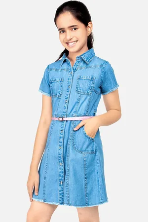 naughty ninos Girls Denim Shirt Dress
