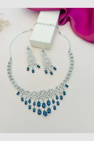 ABDESIGNS Enchanting Silver Plated American Diamond Necklace