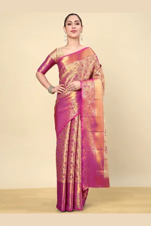 Soch Ethnic Motifs Zari Silk Blend Saree