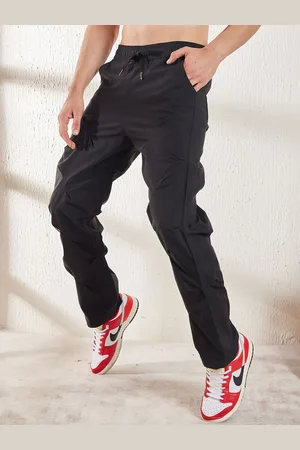 FUGAZEE Men Black Parachute Pleated Relaxed-fit Track Pants