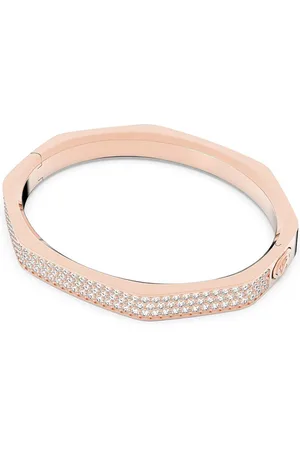 Swarovski Rose Gold-Plated White Crystal-Studded Bangle