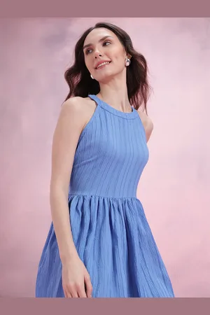 DressBerry Halter Neck Fit & Flare Mini Dress