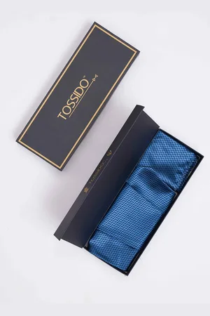 Tossido Men Woven Design Cravat & Pocket Square Accessory Gift