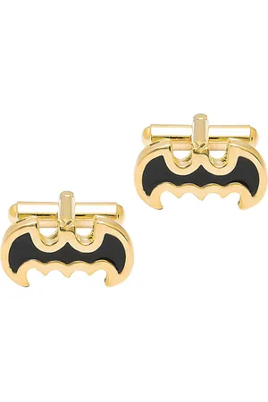 Bodha Gold-Toned & Black Geometric Cufflink
