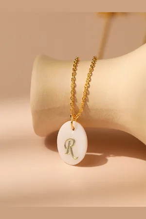 AQUASTREET 18K Gold-Plated Waterproof Antitarnish Letter R Initial Pendant Necklace