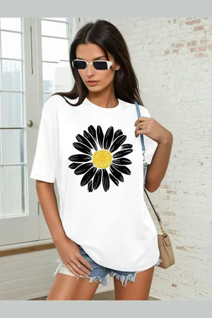Corsica Women Floral Printed Round Neck Relaxed Fit T-shirt