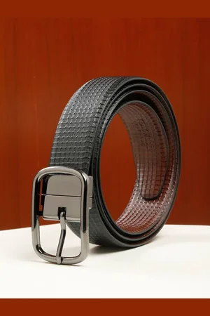 Teakwood Leathers Men Textured Leather Reversible Formal Belt
