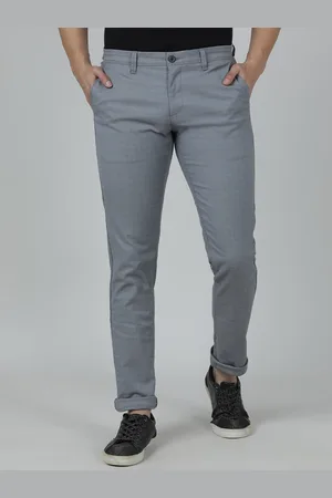 Crocodile Men Checked Cotton Tapered Fit Trousers