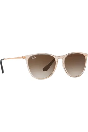 Ray-Ban Brown Lens & Gold-Toned Oversized UV Protected Lens Sunglasses