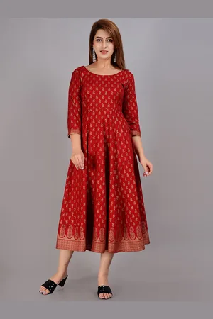 AO Services Ethnic Motifs Printed Thread Work Floral Anarkali Kurta