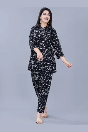AO Services Polka Dot Print Shirt Collar Co-Ords Set