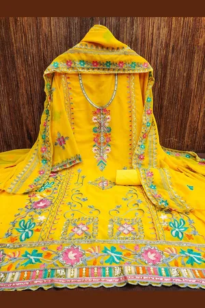 Lilots Floral Embroidered Unstitched Dress Material