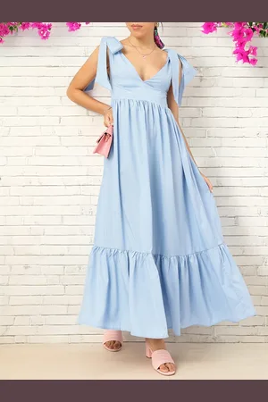 DressBerry Dreamy Ruffles Tie-Up Detail Tiered Maxi Dress