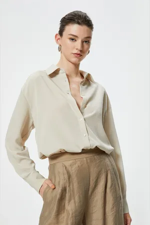 Koton Women Spread Collar Solid Casual Shirt