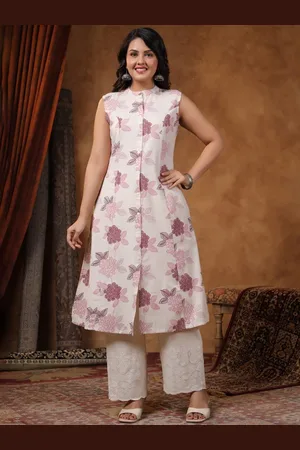 AUTUMN LANE Women Floral Printed Regular Pure Cotton Kurta with Trousers
