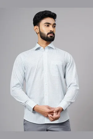 JADE BLUE Men Cutaway Collar Micro Checked Cotton Slim Fit Formal Shirt