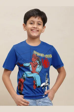 Kidsville Boys Spiderman Printed Pure Cotton Tshirt