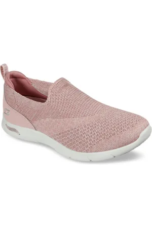Skechers Women Purple Woven Design Slip-On Sneakers
