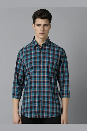 Louis Philippe Men Slim Fit Tartan Checks Opaque Checked Casual Shirt
