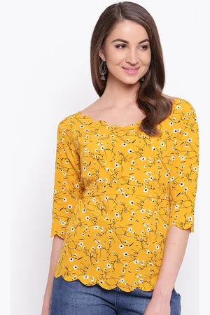 Mayra Women Yellow Floral Printed Top