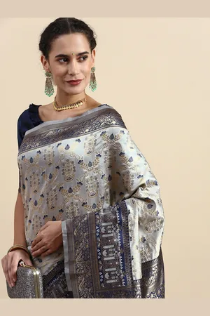 Lilots Ethnic Motifs Woven Design Banarasi Saree with Blouse Piece