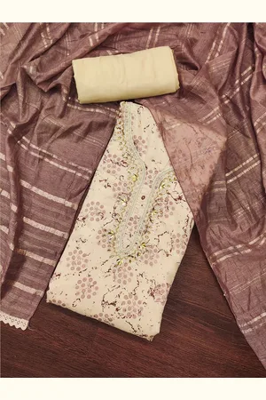 Lilots Printed Beads and Stones Unstitched Dress Material