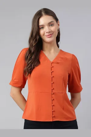 Latin Quarters Women Solid V-Neck Top
