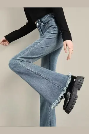 DressBerry Women Flared High-Rise Light Fade Jeans