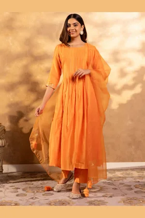 Ambraee Panelled Gotta Patti Anarkali Kurta with Trousers & Dupatta