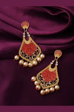 Celebravo Brass-Plated Drop Earrings