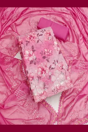 Lilots Floral Embroidered Sequinned Unstitched Dress Material
