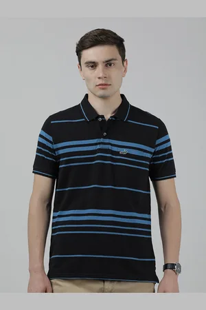 Crocodile Polo Collar Striped Slim Fit Cotton T-shirt