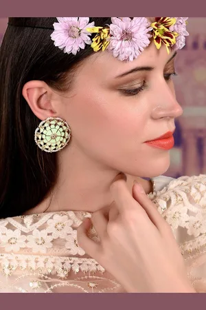 Alberre Odette Gold-Plated Circular Studs Earrings