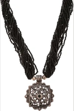 Bamboo Tree Jewels Black Metal Handcrafted Necklace