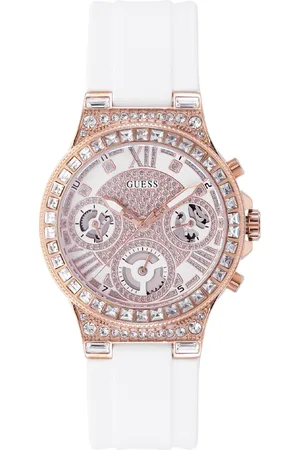 Guess Women White Embellished Dial & White Straps Analogue Watch GW0257L2