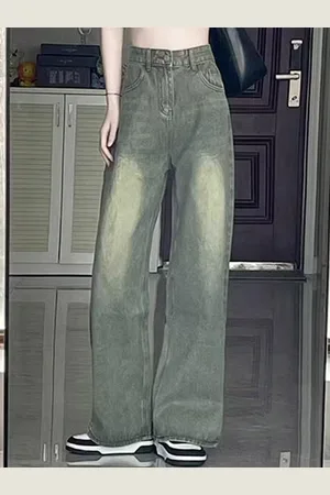 DressBerry Women Wide Leg High-Rise Light Fade Jeans