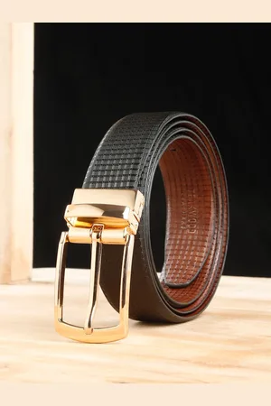 Teakwood Leathers Men Textured Leather Reversible Formal Belt