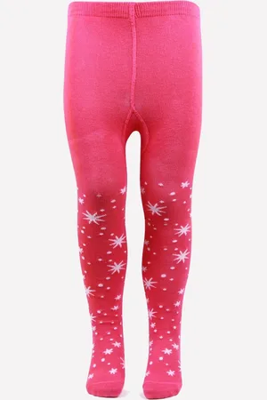 Bonjour Girls Pink Barbie Printed Knitted Stockings